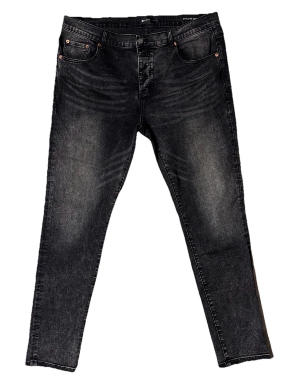 Slim Fit Men's Jeans - Black Wash Size 38